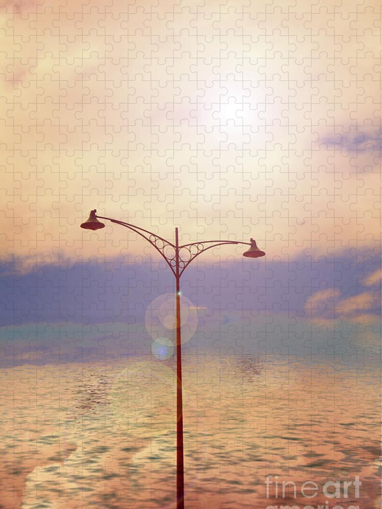 Lamp Jigsaw Puzzle featuring the photograph Shining Waters by Elaine Teague