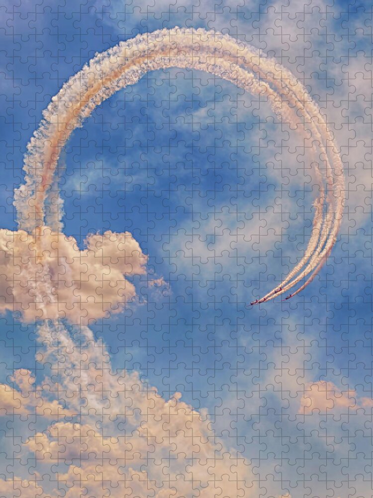 Airshow Jigsaw Puzzle featuring the photograph Shoot the Loop by Susan Rissi Tregoning