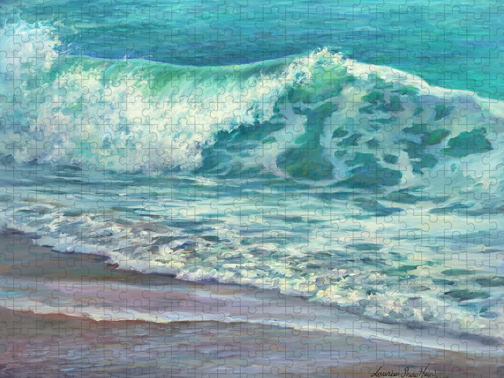 Water Jigsaw Puzzle featuring the painting Shore Break by Laurie Snow Hein