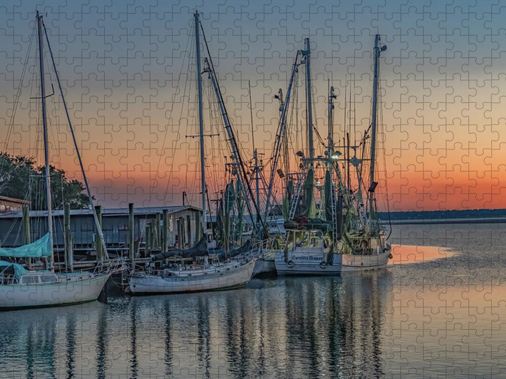 Charleston Jigsaw Puzzle featuring the photograph Shrimpers Rest, Charleston by Marcy Wielfaert
