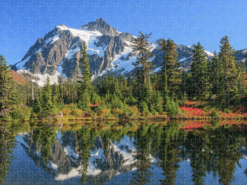 Mt. Shuksan Jigsaw Puzzle featuring the photograph Shuksan Reflection by Michael Rauwolf