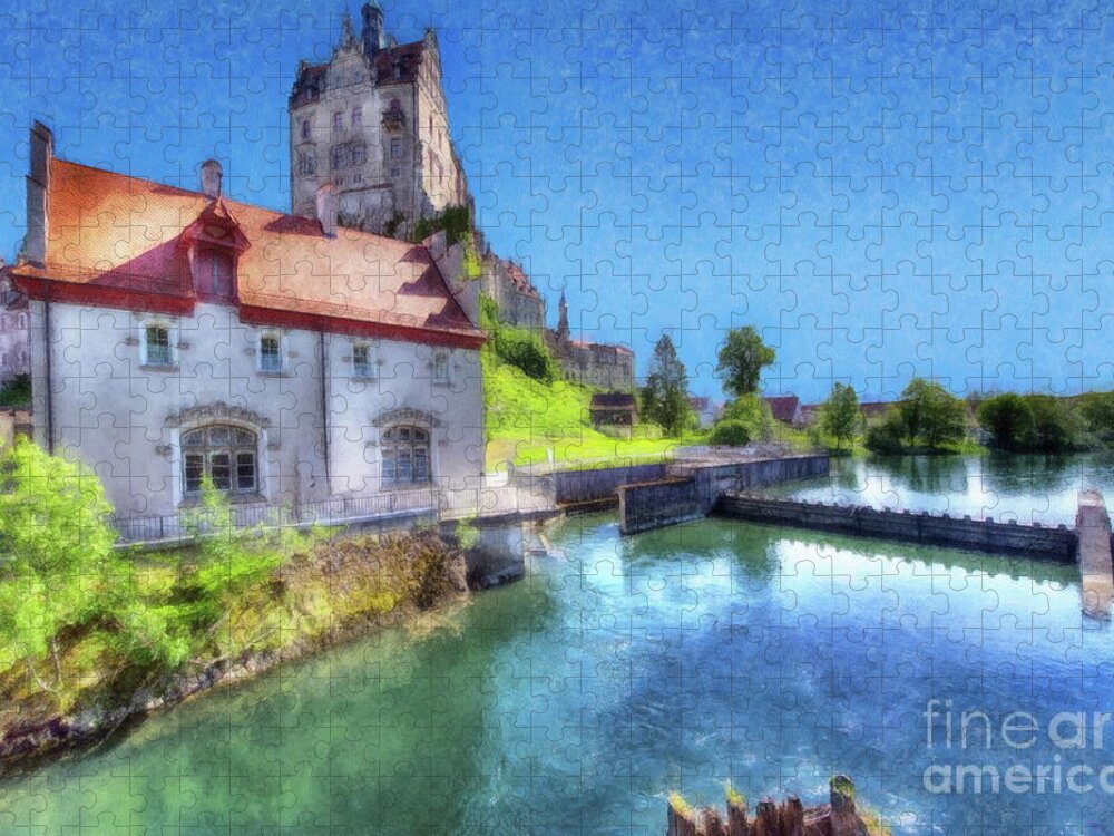 Sigmaringen Castle Jigsaw Puzzle featuring the digital art Sigmaringen Castle by Jerzy Czyz