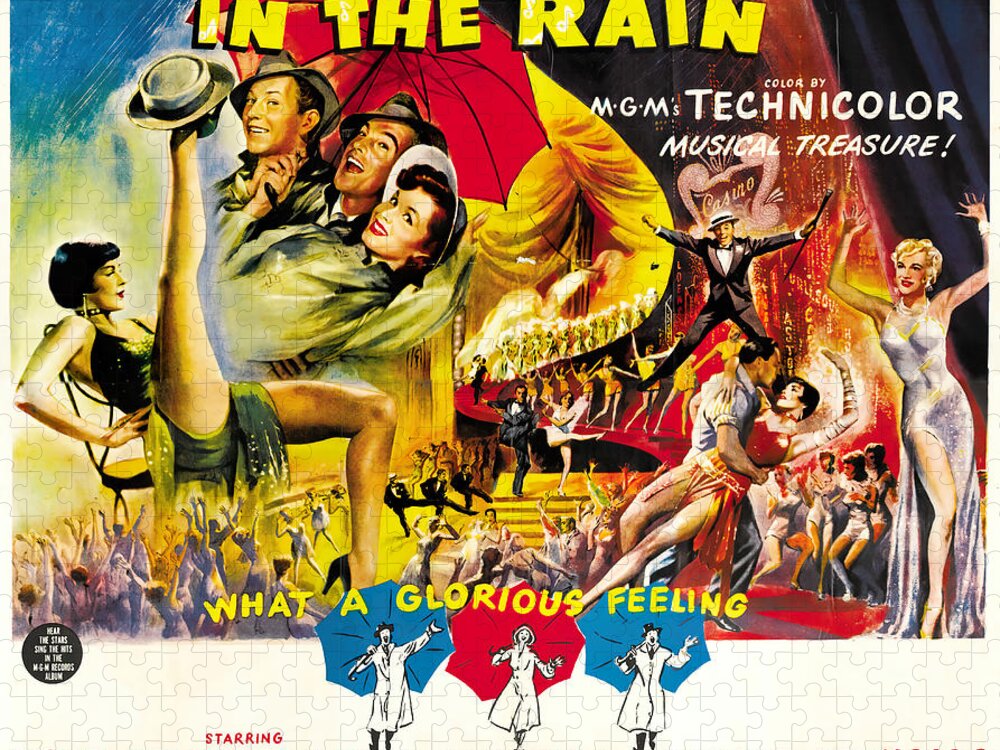 Singin Jigsaw Puzzle featuring the mixed media ''Singin' in the Rain'', with Gene Kelly, 1952 #1 by Movie World Posters