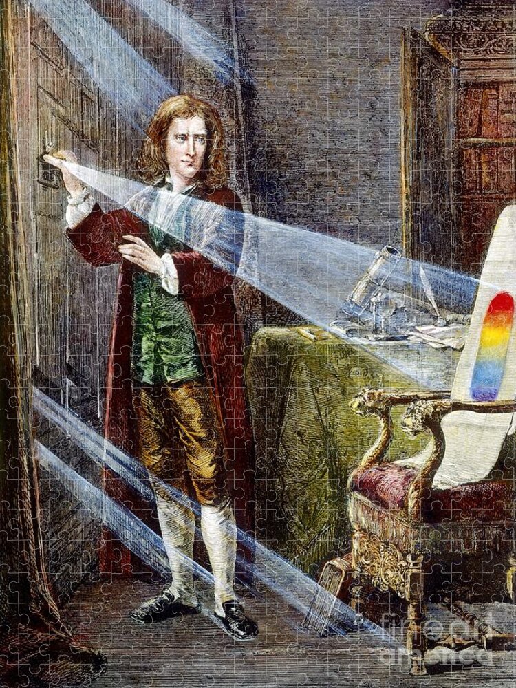 1666 Jigsaw Puzzle featuring the drawing Sir Isaac Newton by Granger