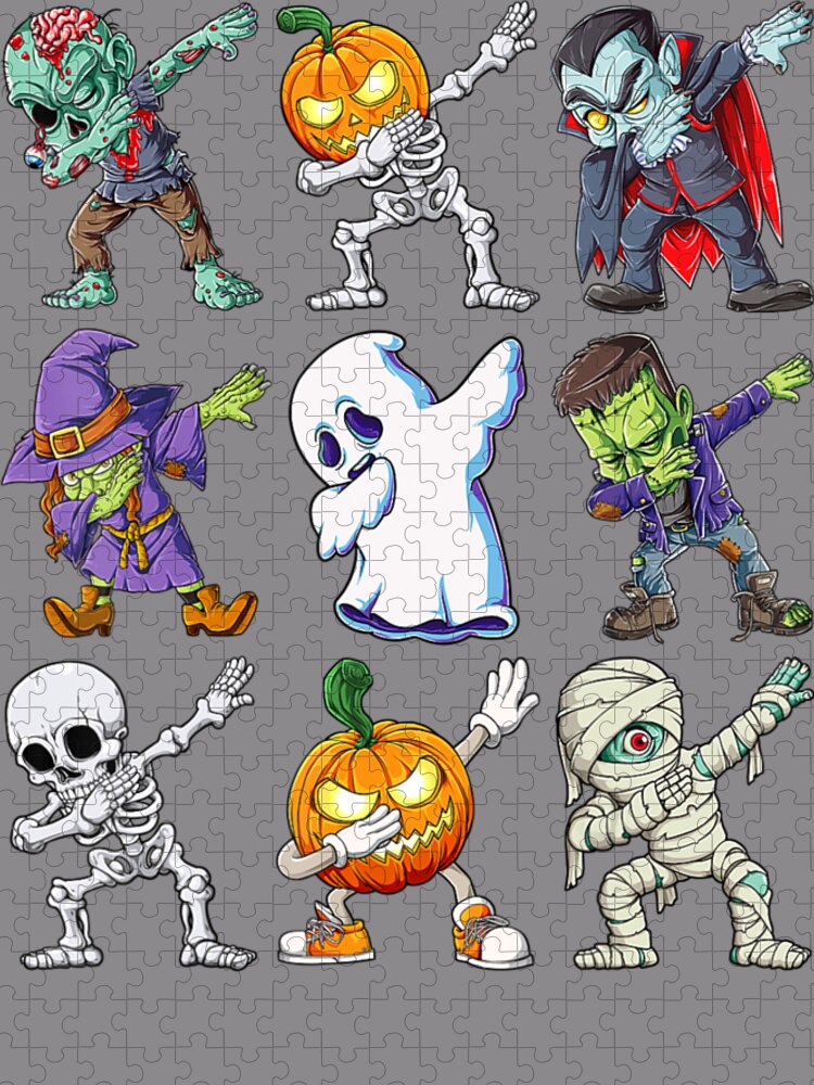 Us Open Jigsaw Puzzle featuring the digital art Skeleton Ghost Scary Humor Best Selling Pattern Meme Popular Hippie Lol Sarcastic Usa Love by Toan Duoc Ho