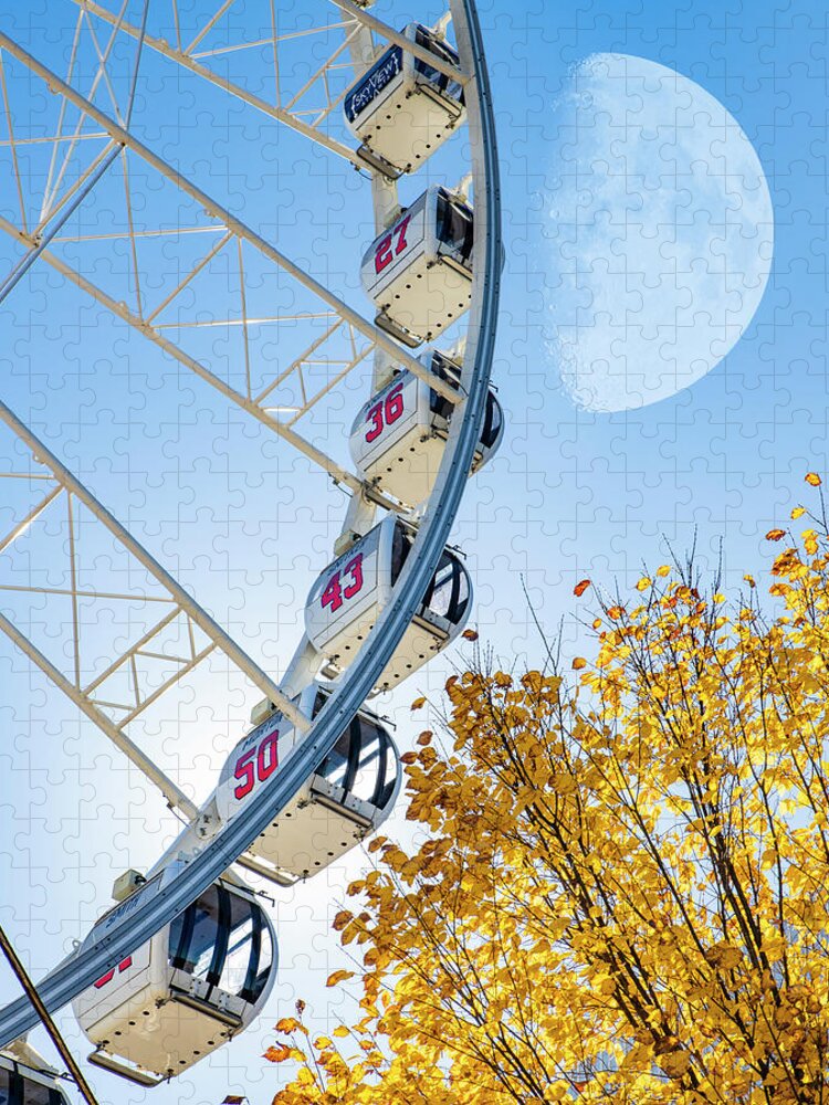 Skyview Jigsaw Puzzle featuring the photograph SkyView Atlanta, Ferris wheel by Karen Cox