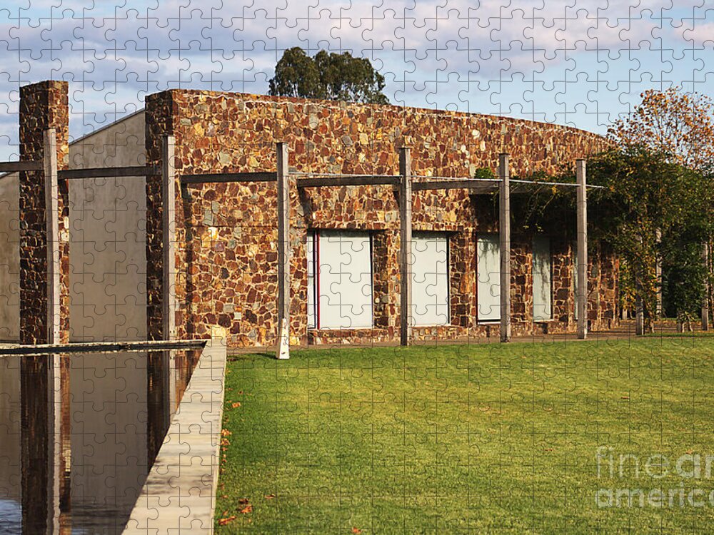 Joy Watson Jigsaw Puzzle featuring the photograph Slate Building Relaxing Lawn by Joy Watson