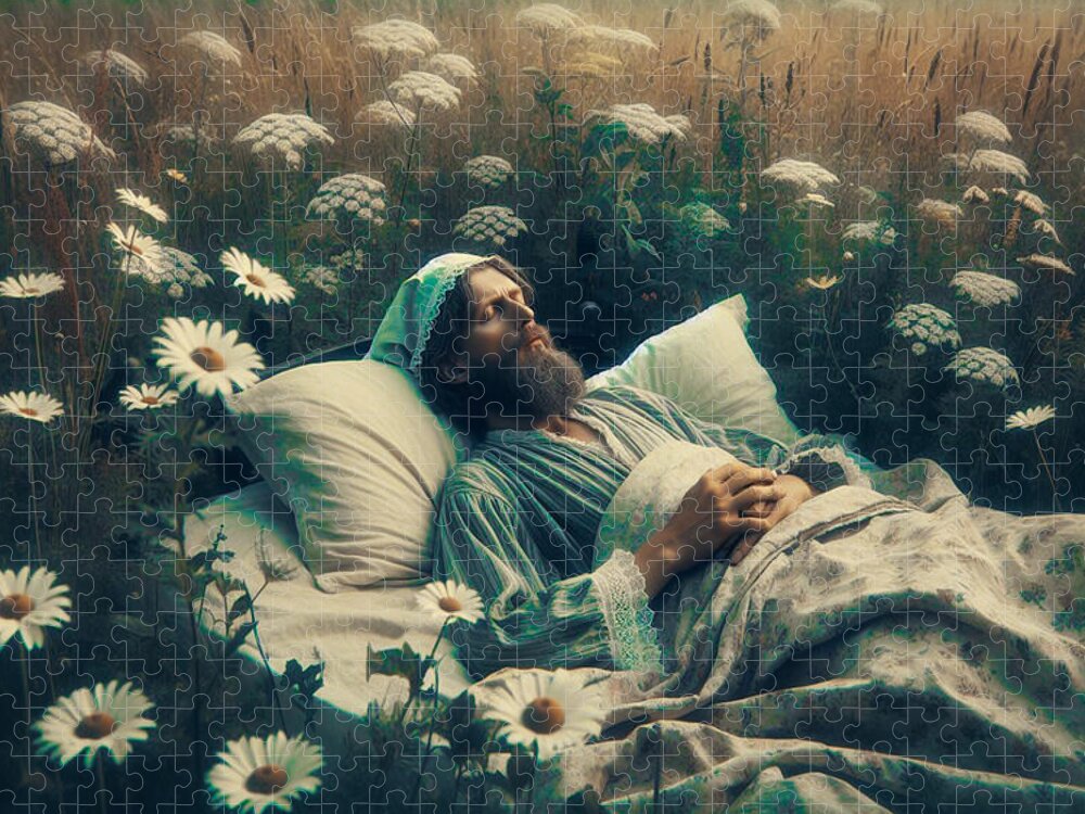 Man Jigsaw Puzzle featuring the photograph Sleeping in a Field by Bill Cannon