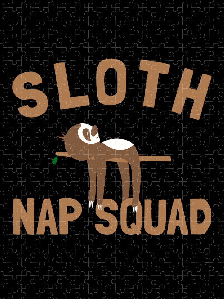 Funny Jigsaw Puzzle featuring the digital art Sloth Nap Squad by Flippin Sweet Gear