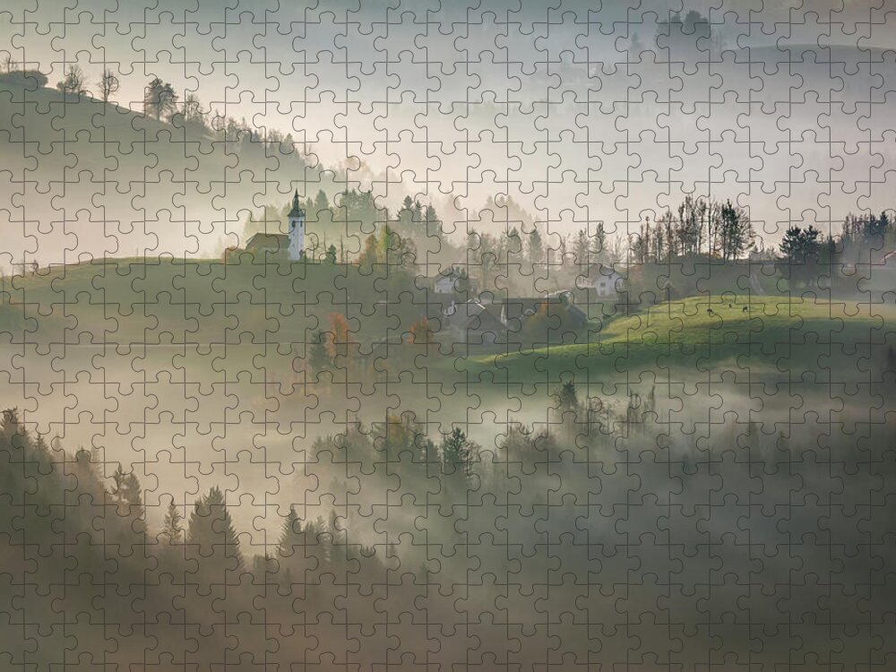 Countryside Jigsaw Puzzle featuring the photograph Slovenian countryside II by Piotr Skrzypiec