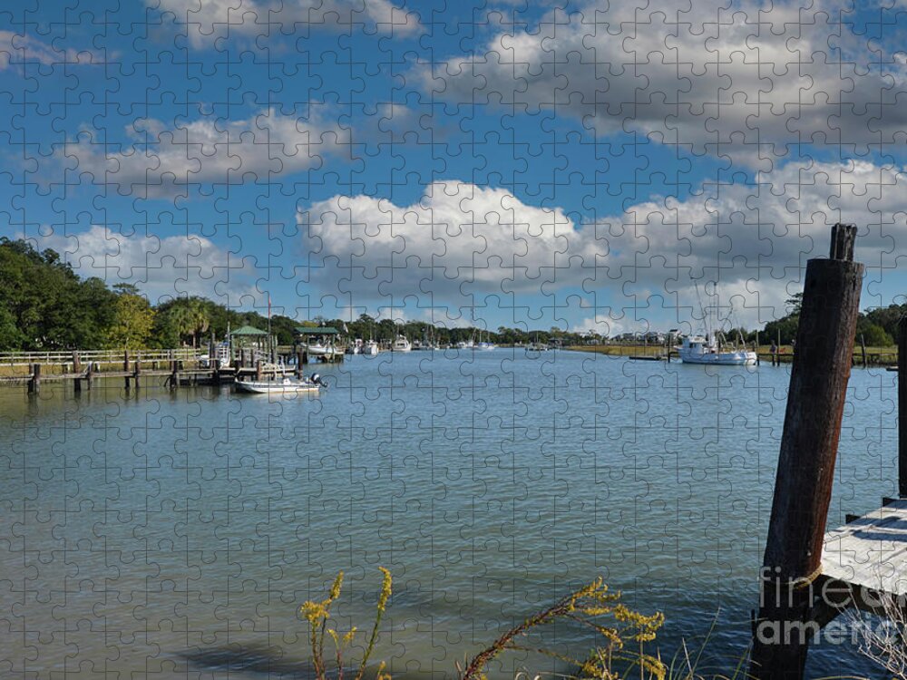 Jeremy Creek Jigsaw Puzzle featuring the photograph Small Fishing Town - McClellanville South Carolina by Dale Powell