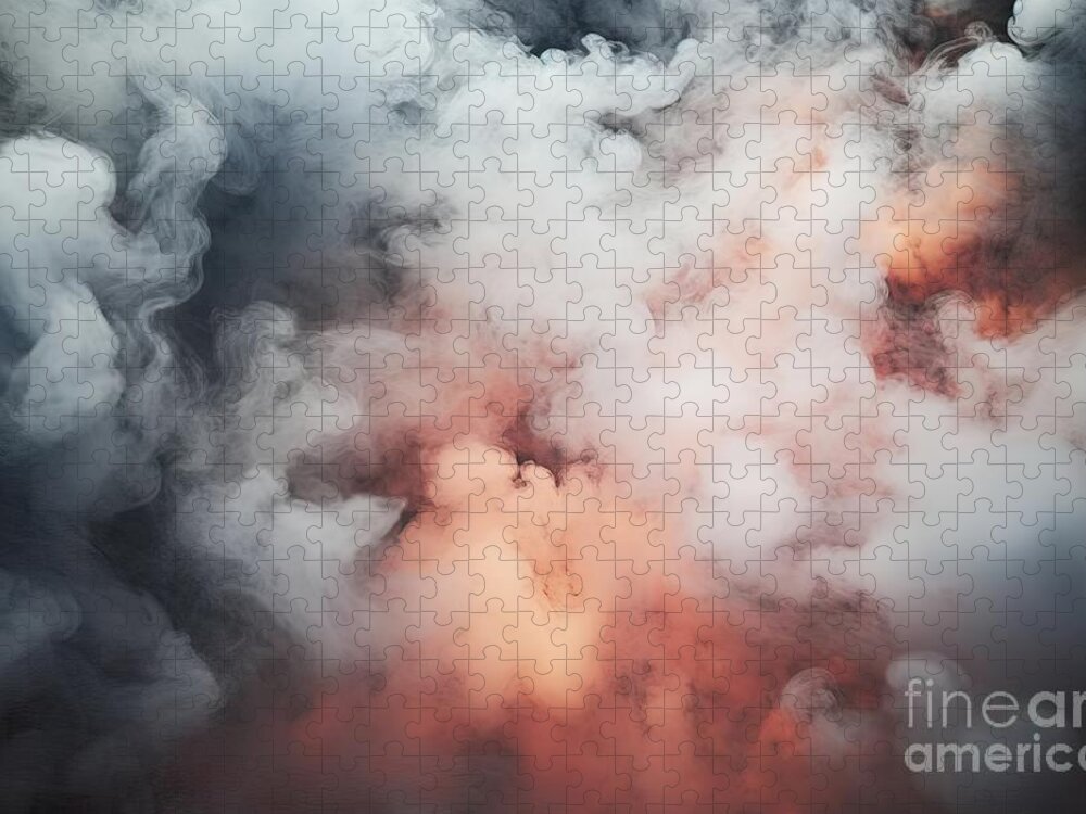 Smoke Jigsaw Puzzle featuring the painting Smoky Cloud Background by N Akkash