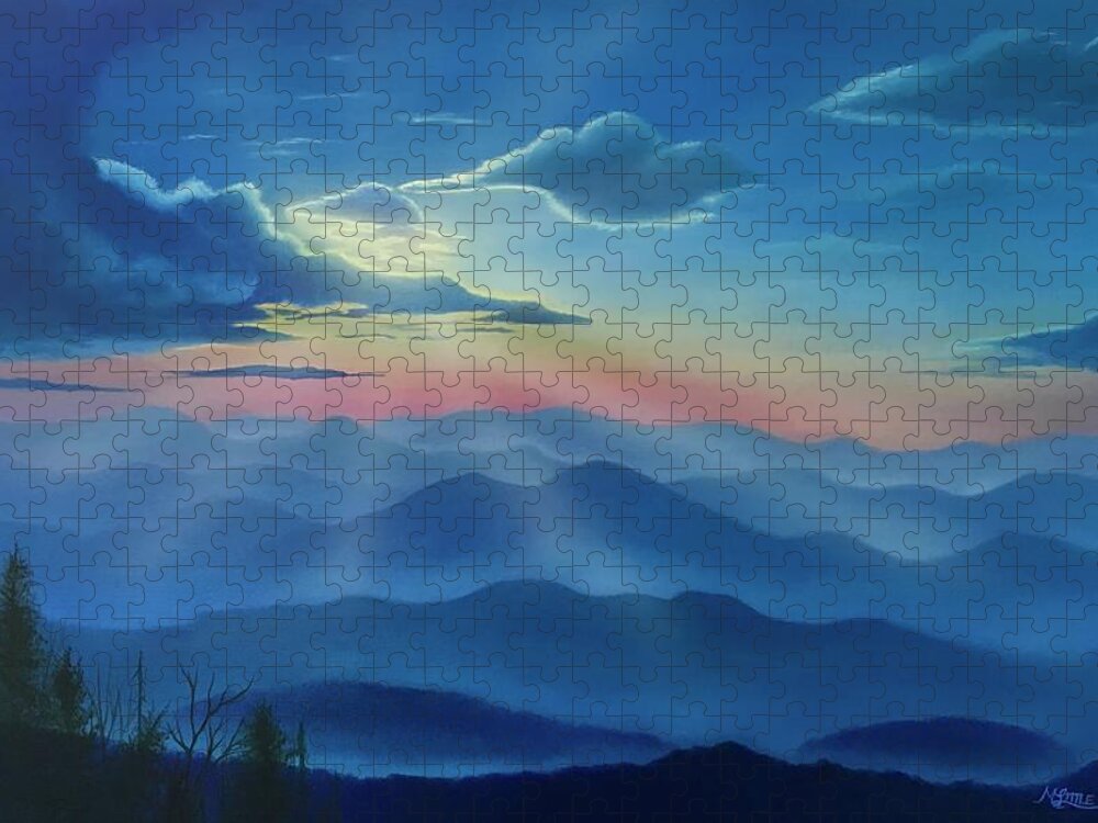 Smoky Mountains Jigsaw Puzzle featuring the painting Smoky Mountain Dream by Marlene Little