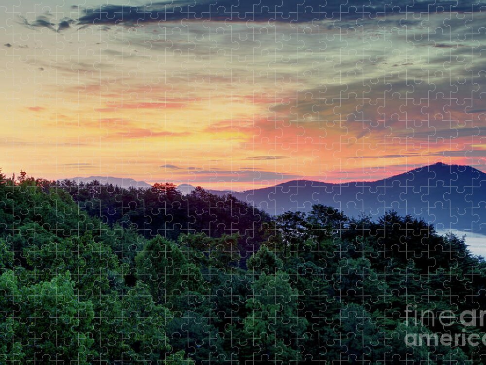 Smoky Mountains Jigsaw Puzzle featuring the photograph Smoky Mountain Sunrise 3 by Phil Perkins
