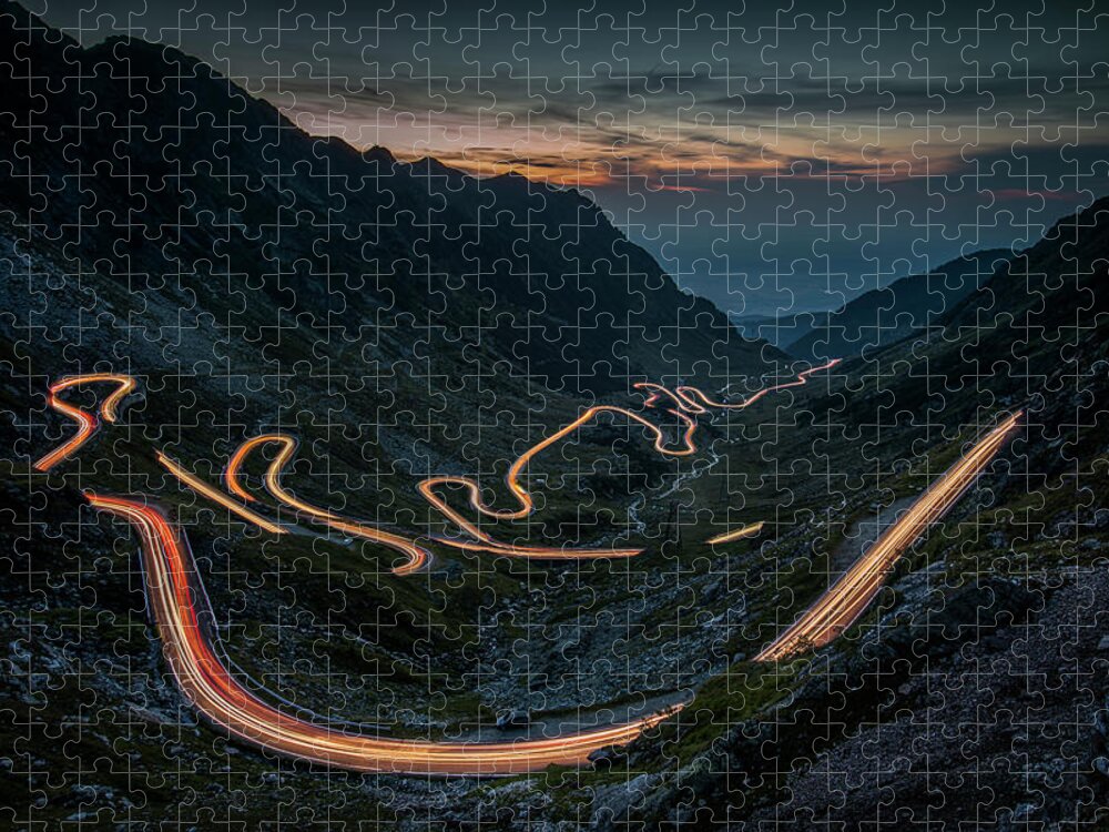 Mountains Jigsaw Puzzle featuring the photograph Snake road by Piotr Skrzypiec
