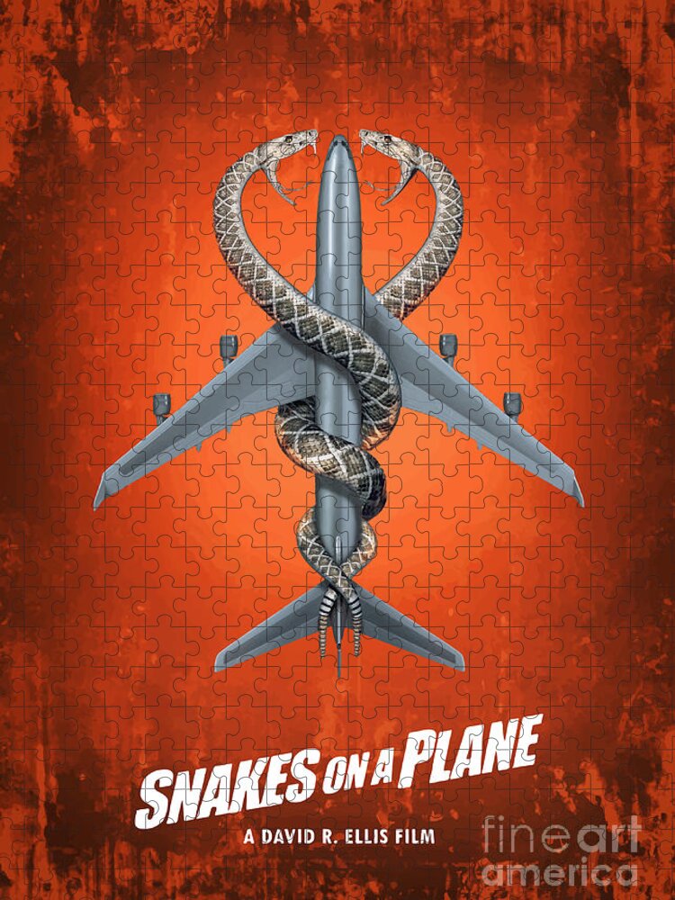 Movie Poster Jigsaw Puzzle featuring the digital art Snakes On A Plane by Bo Kev