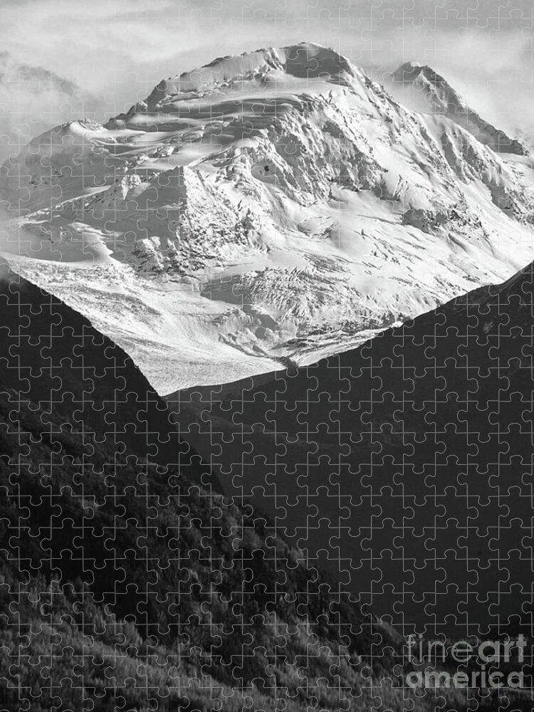 Mountain Jigsaw Puzzle featuring the photograph Snow Covered Mountain by Kimberly Blom-Roemer
