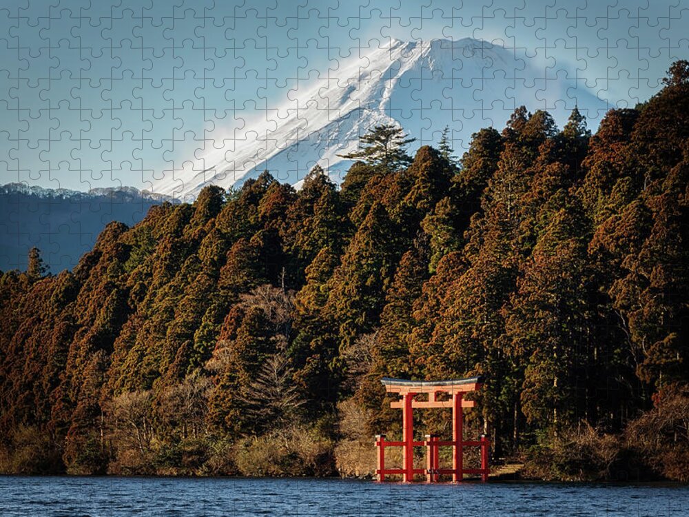 Ashinoko Jigsaw Puzzle featuring the photograph Snow on Fuji by Bill Chizek