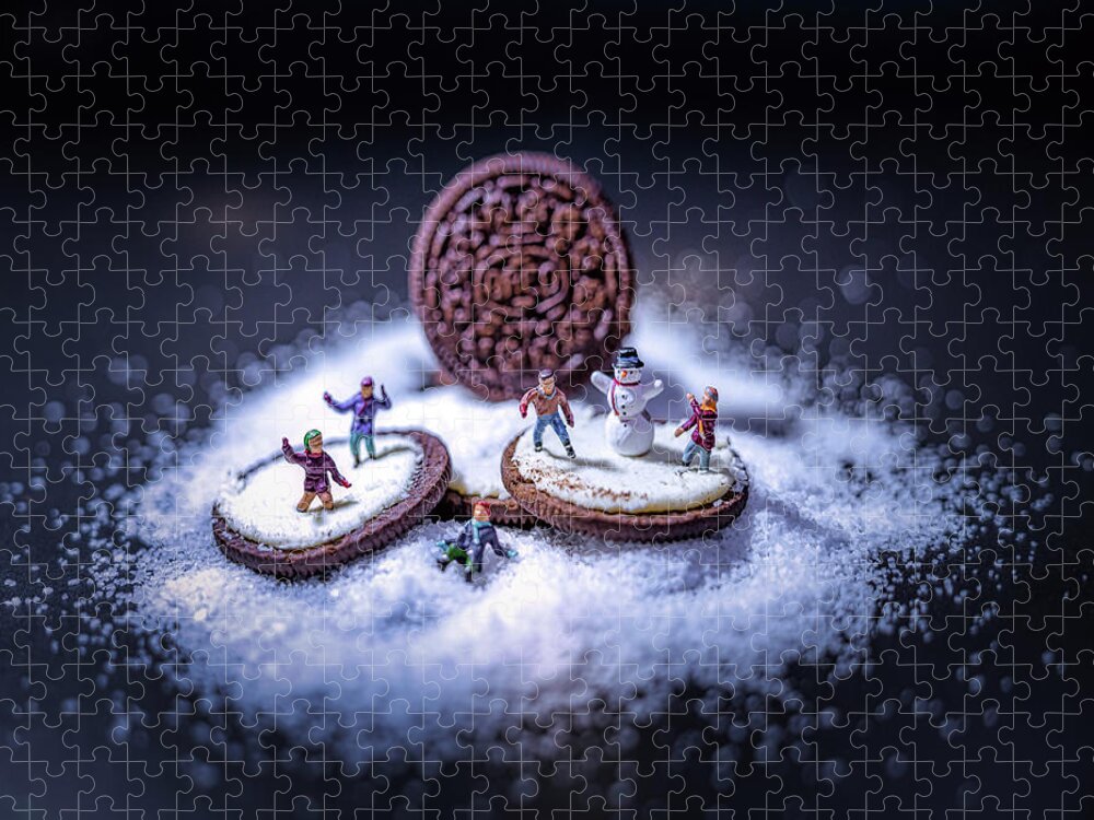Oreos Jigsaw Puzzle featuring the photograph Snow Day Fun by Penny Polakoff