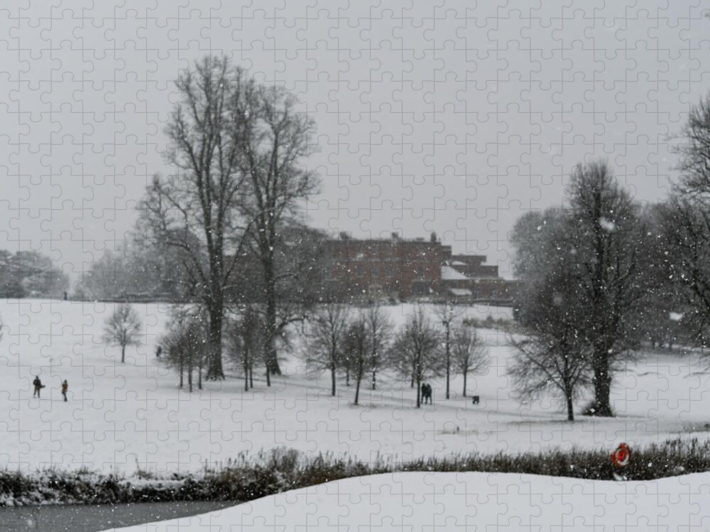 Herts Jigsaw Puzzle featuring the photograph Snowy scene by Andrew Lalchan