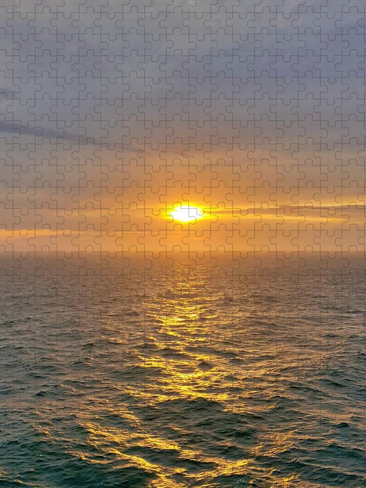 Sunset Jigsaw Puzzle featuring the photograph Softly Sinking Sun by Andrea Whitaker