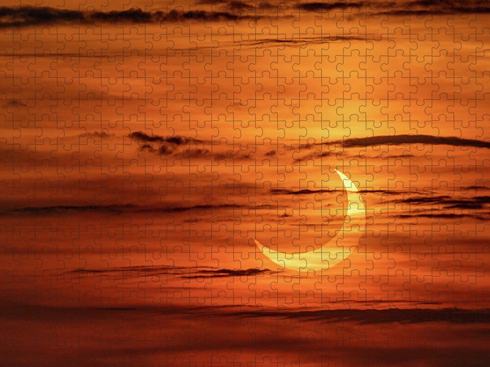 New York Jigsaw Puzzle featuring the photograph Solar Eclipse 2021 by Kevin Suttlehan