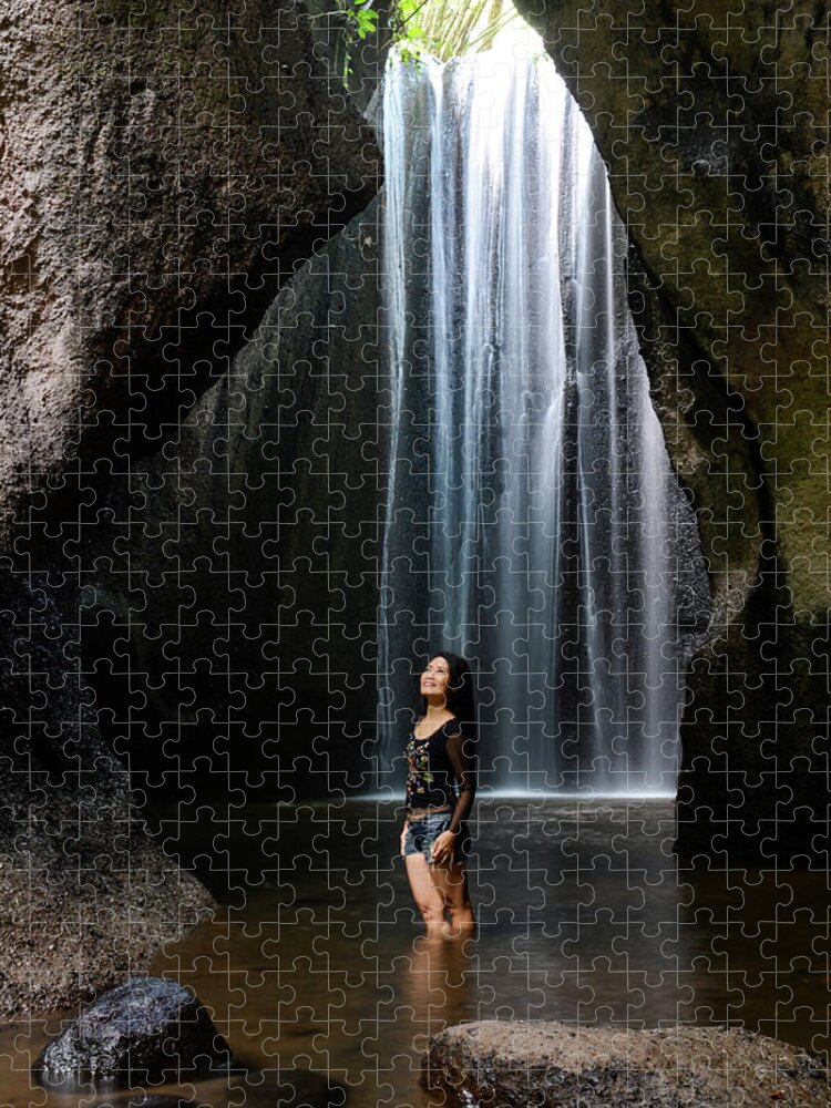 Tukad Cepung Jigsaw Puzzle featuring the photograph Soliloquy - Tukad Cepung Waterfall, Bali, Indonesia by Earth And Spirit