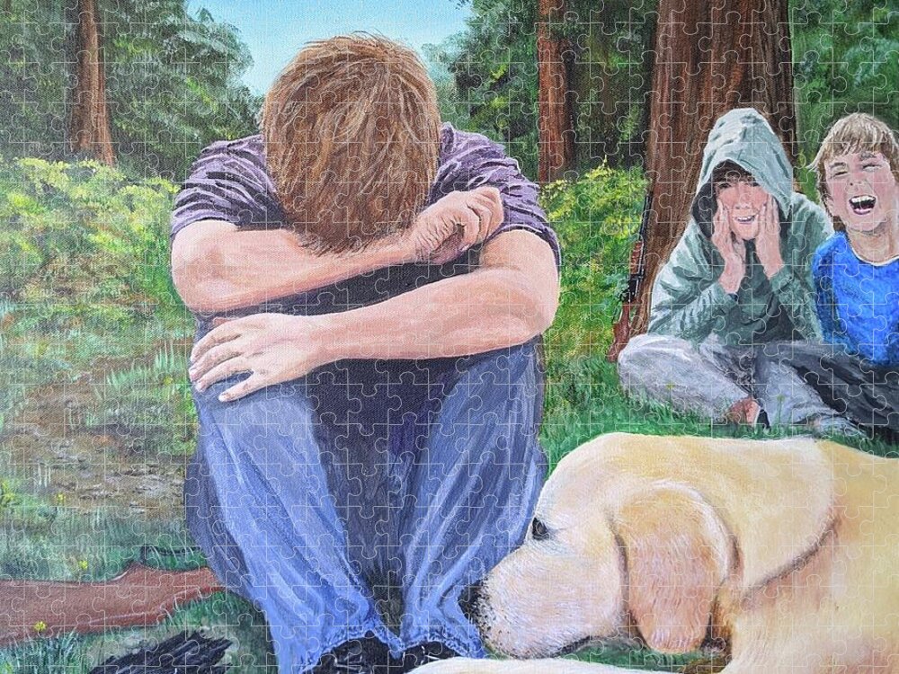 Regret Jigsaw Puzzle featuring the painting Something Lost by Kevin Daly
