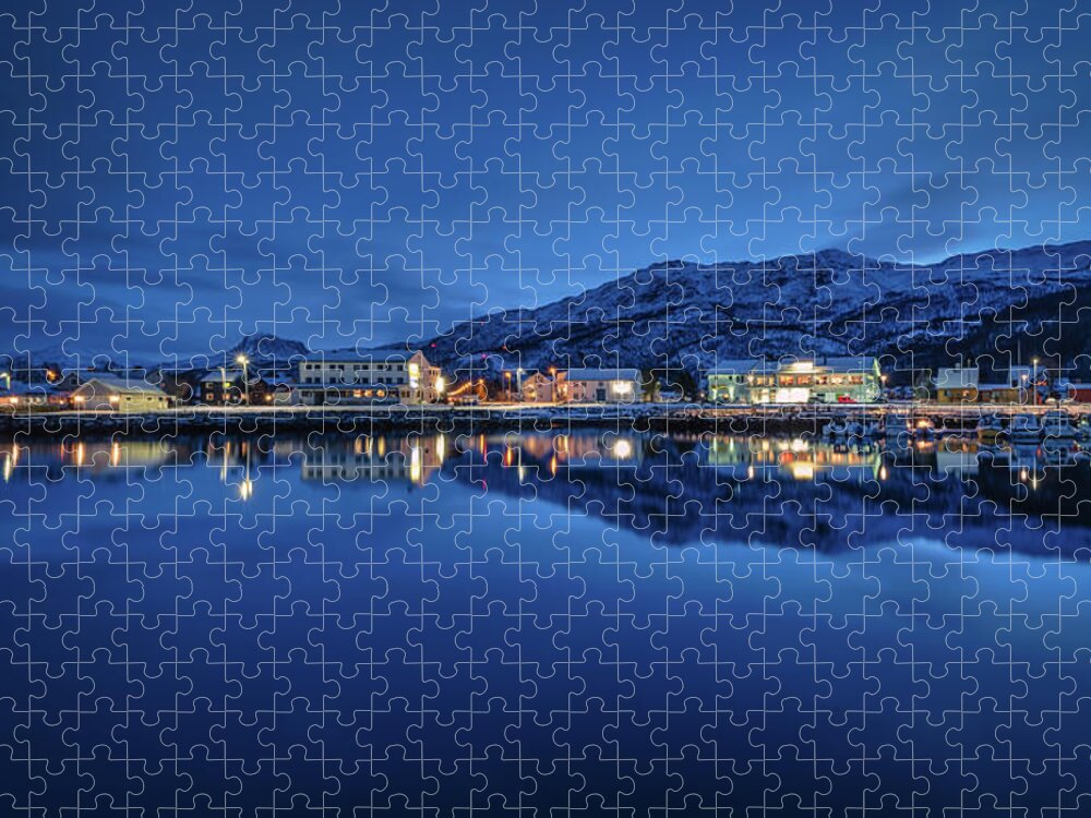 Sørkjosen Jigsaw Puzzle featuring the photograph Sorkjosen Blues by Tor-Ivar Naess