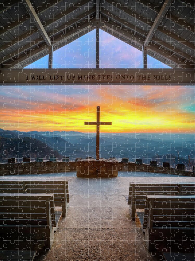 Pretty Place Chapel Jigsaw Puzzle featuring the photograph South Carolina Pretty Place Chapel Sunrise Embraced by Dave Allen