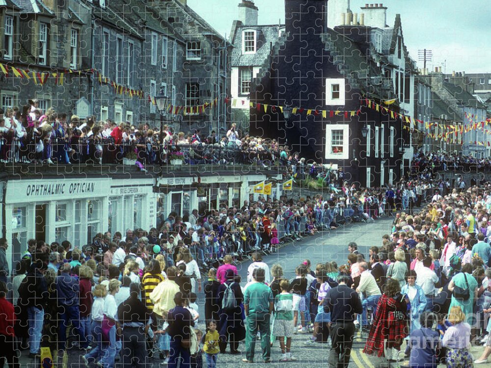 South Queensferry Jigsaw Puzzle featuring the photograph South Queensferry Fair 1991 by Phil Banks