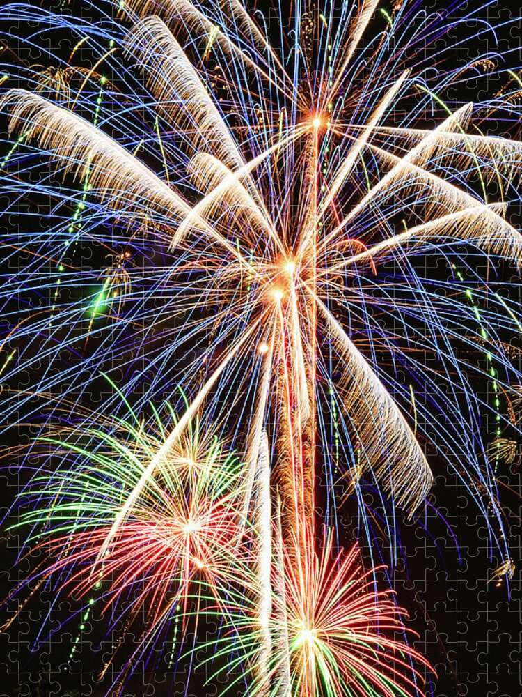 Southlake Jigsaw Puzzle featuring the photograph Southlake Fireworks 4 by HawkEye Media