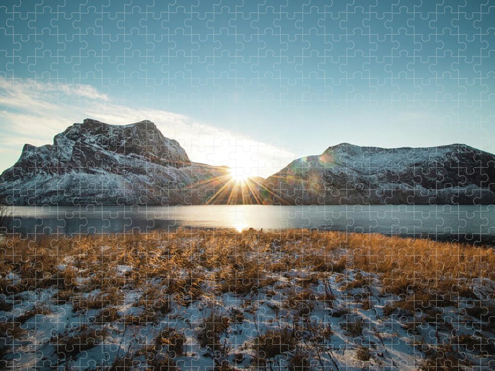 Andsfjord Jigsaw Puzzle featuring the photograph Sparkling valley of Bergsbotn, Norway by Vaclav Sonnek