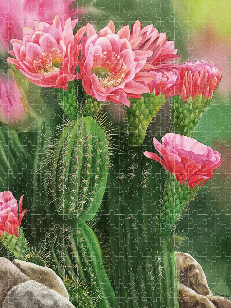 Flower Jigsaw Puzzle featuring the painting Spiky Beauty by Espero Art