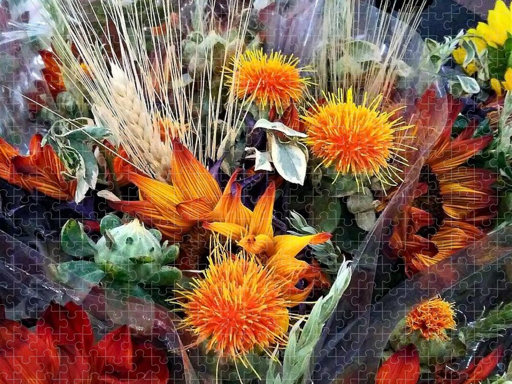 Flowers Jigsaw Puzzle featuring the photograph Spiky Flowers by Andrew Lawrence