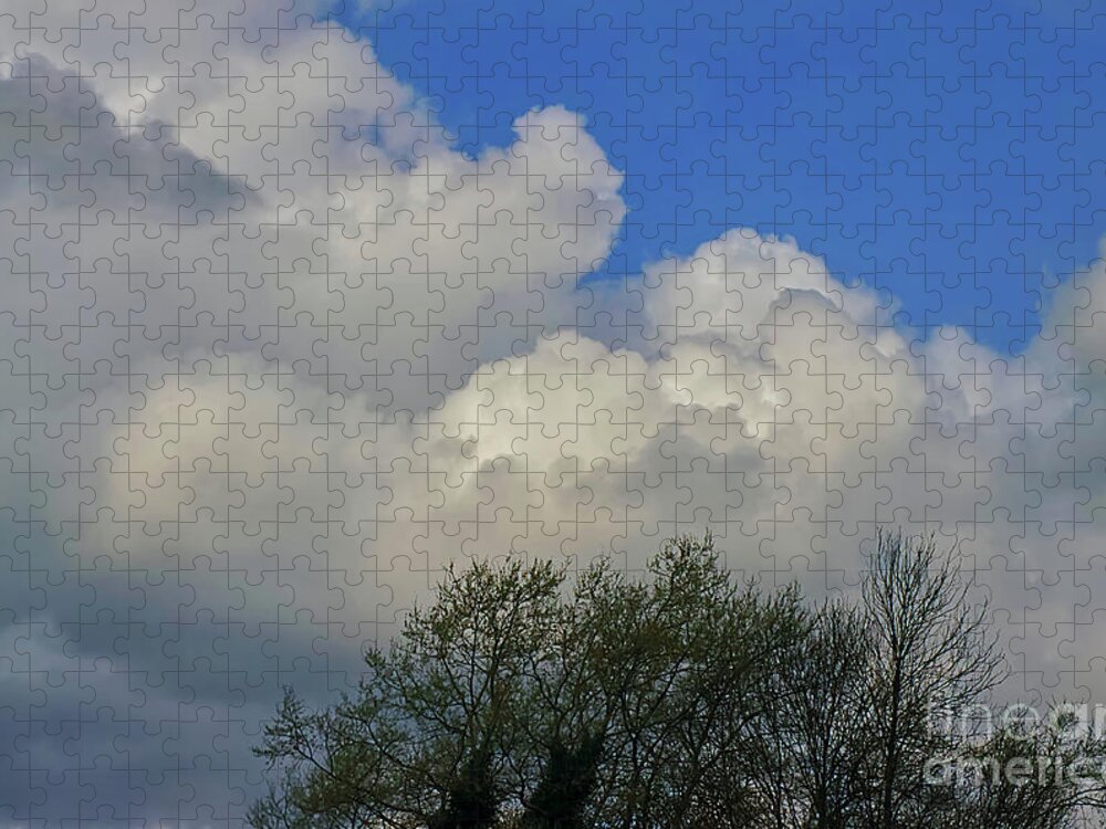 Digital Art Jigsaw Puzzle featuring the photograph Spring clouds at Chadderton Hall Park Manchester UK by Pics By Tony