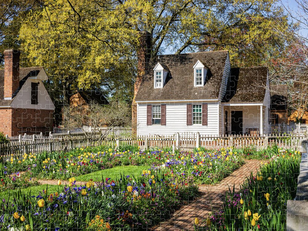 Colonial Williamsburg Jigsaw Puzzle featuring the photograph Spring Colors at the Taliaferro-Cole Garden by Rachel Morrison