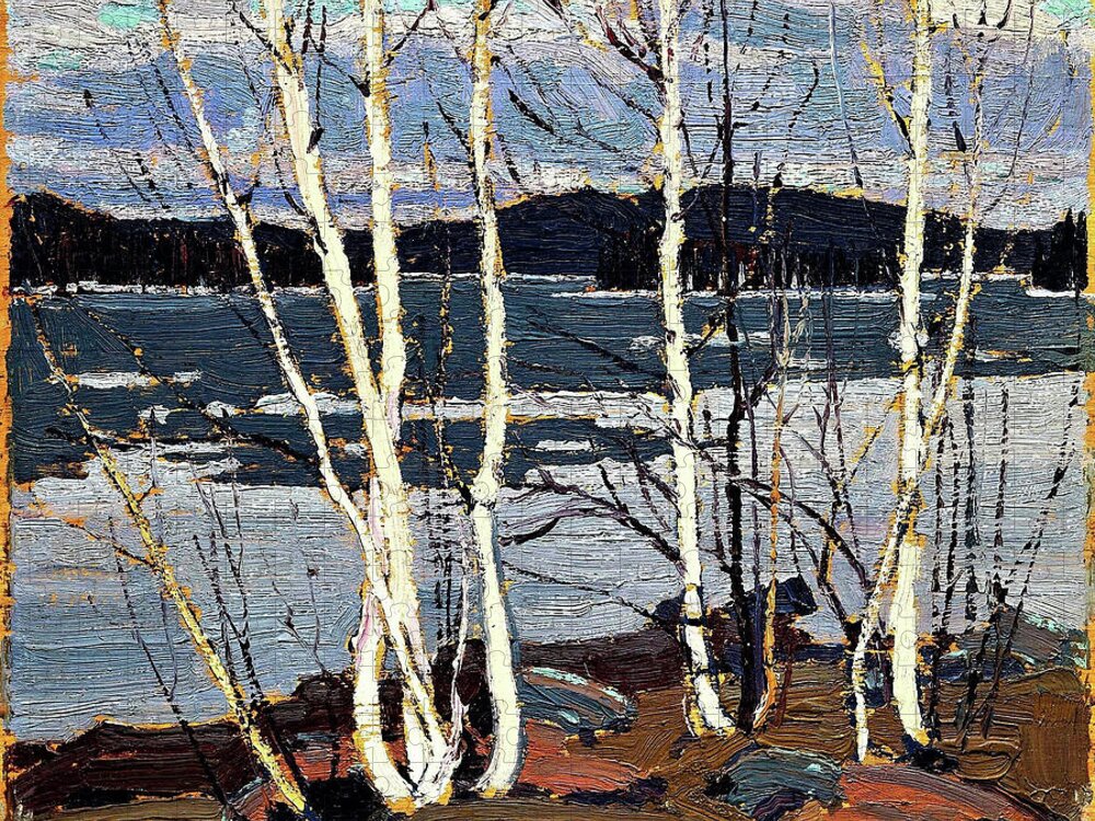Tom Thomson Jigsaw Puzzle featuring the painting Spring in Algonquin Park - Digital Remastered Edition by Tom Thomson