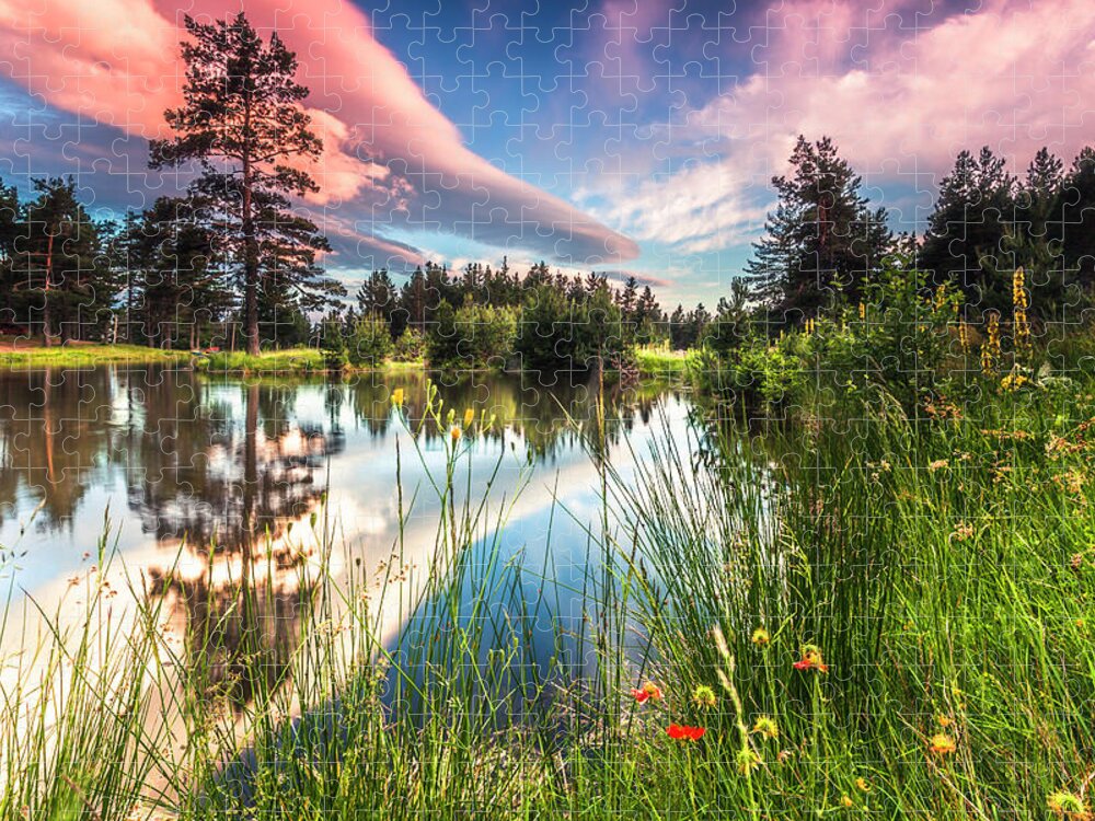 Mountain Jigsaw Puzzle featuring the photograph Spring Lake by Evgeni Dinev