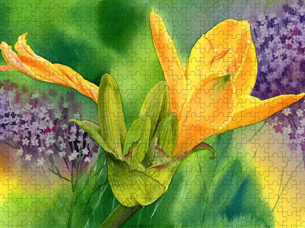Lily Jigsaw Puzzle featuring the painting Spring Melody by Espero Art