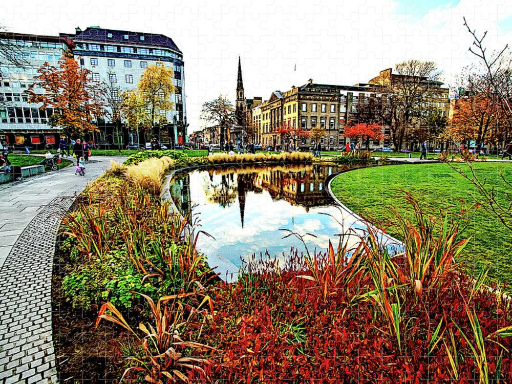 Scotland Jigsaw Puzzle featuring the digital art St George's Square by SnapHappy Photos