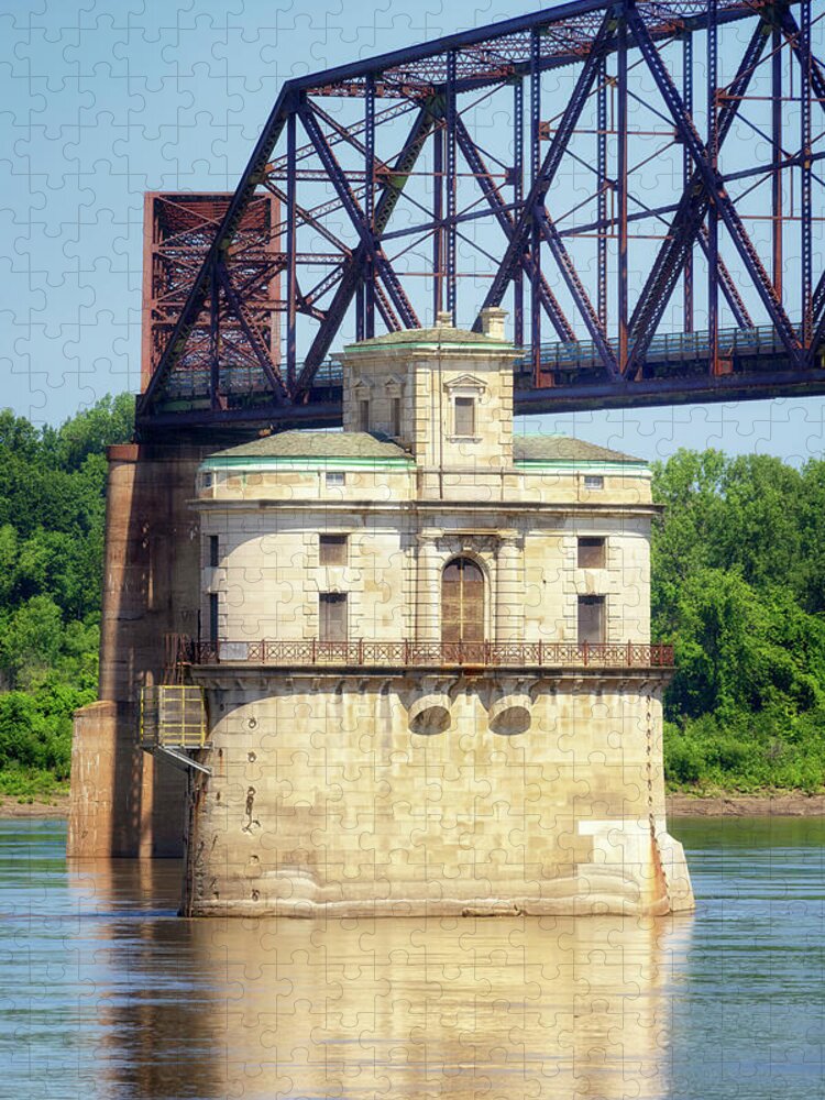 St Louis Water Intake Tower Jigsaw Puzzle featuring the photograph St Louis Water Intake Tower 2 by Susan Rissi Tregoning