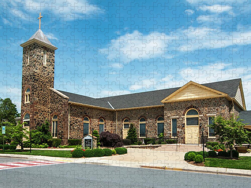 Maryland Jigsaw Puzzle featuring the photograph St. Mary of the Mills Church in Laurel, Maryland by Phil Cardamone