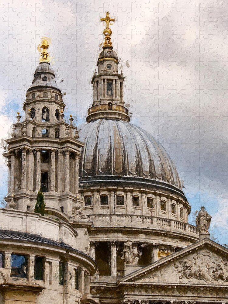 Architecture Jigsaw Puzzle featuring the digital art St. Pauls by Geir Rosset