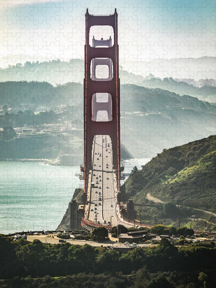Golden Gate Bridge Jigsaw Puzzle featuring the photograph Stacked by Gary Geddes
