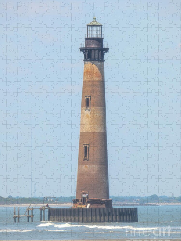 Morris Island Lighthouse Jigsaw Puzzle featuring the photograph Standing Tall - Morris Island Lighthouse - Charleston SC by Dale Powell