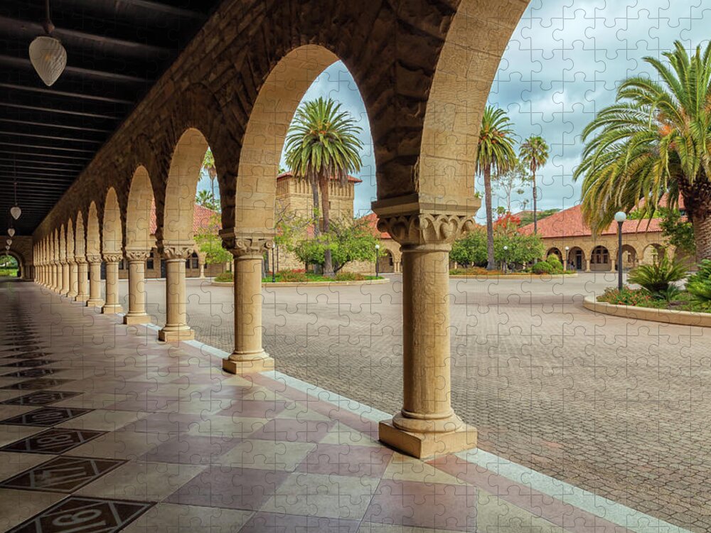 Architectures Jigsaw Puzzle featuring the photograph stanford campus II by Jonathan Nguyen