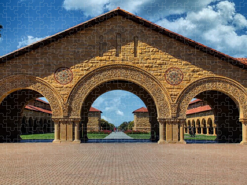 Stanford University Jigsaw Puzzle featuring the photograph Stanford University Campus by Mountain Dreams