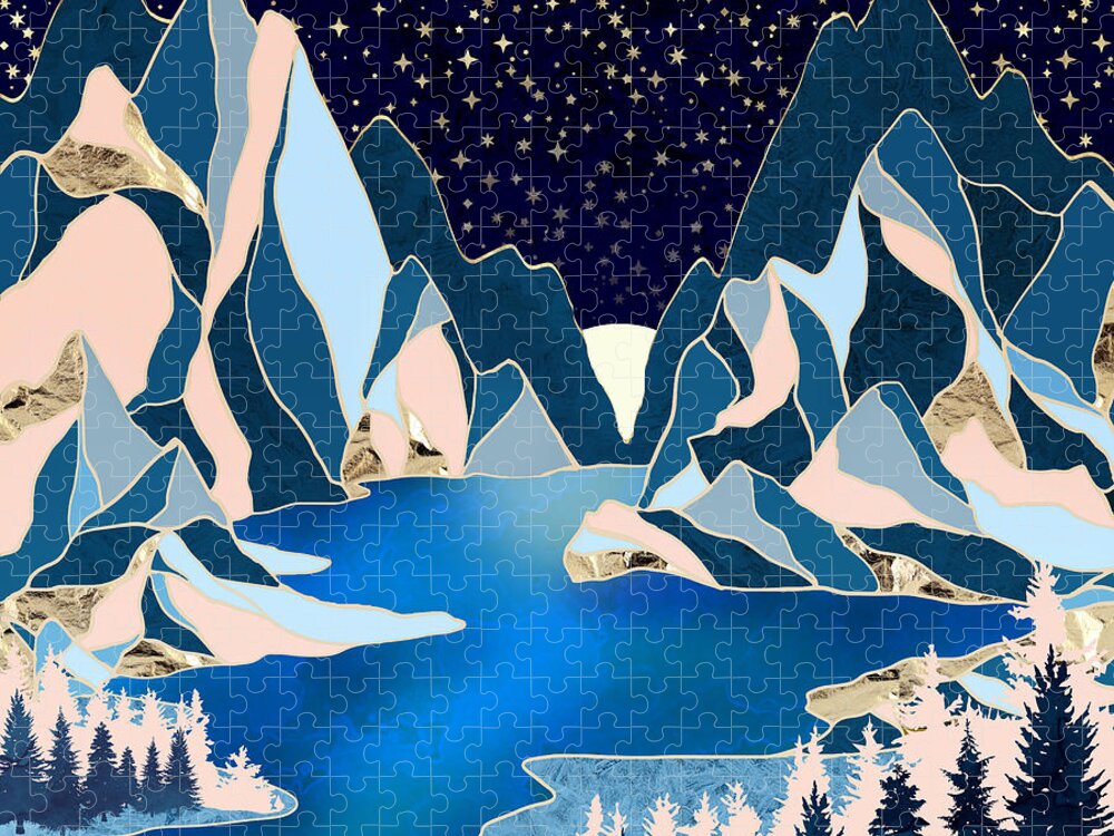Digital Jigsaw Puzzle featuring the digital art Star Peaks by Spacefrog Designs