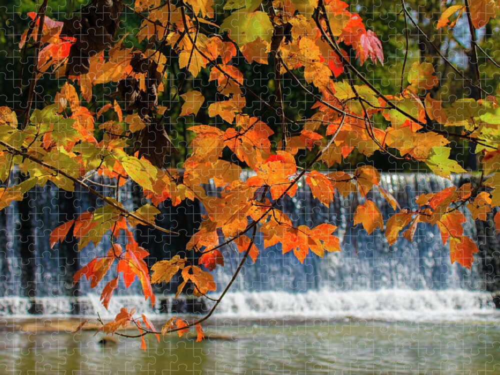 Fall Jigsaw Puzzle featuring the photograph Starr's Mill Park Fall, Georgia by Karen Cox